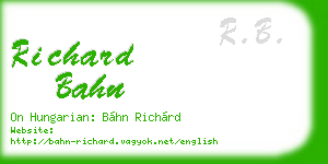 richard bahn business card
