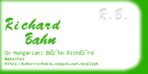 richard bahn business card